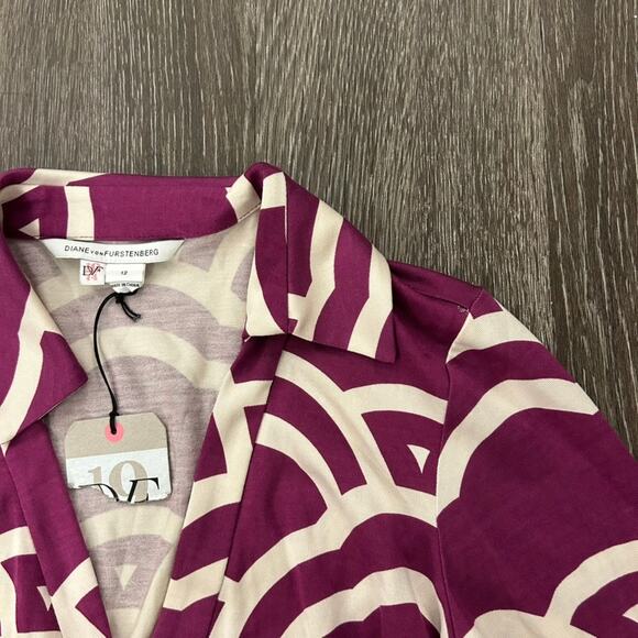 Diane Von Furstenberg Silk Wrap Dress New Jeanne Two Vintage Purple Size 12 DVF - Picture 15 of 16